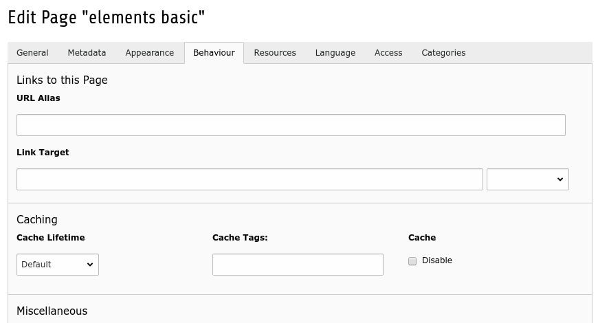 Caching palette in pages