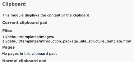 Clipboard items