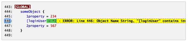 The error details