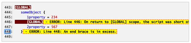 Error after having used a GLOBAL condition at thw wrong place.