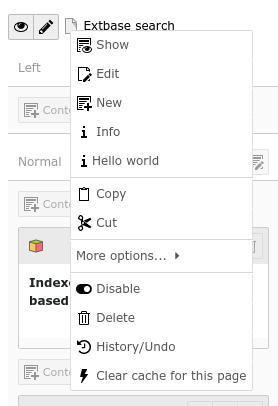 Context menu with custom item