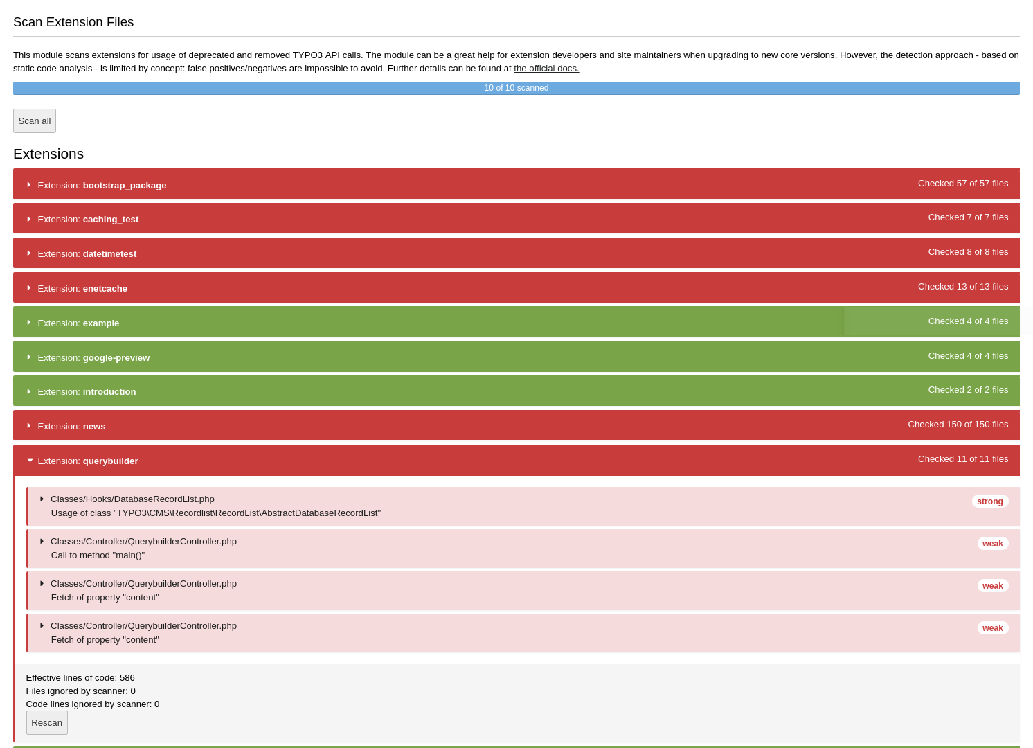 Scan Extension Files in core 9.0 backend