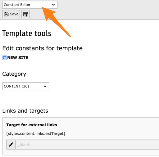 The Constant Editor showing some categories with constants