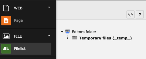 The file tree as visible by the user
